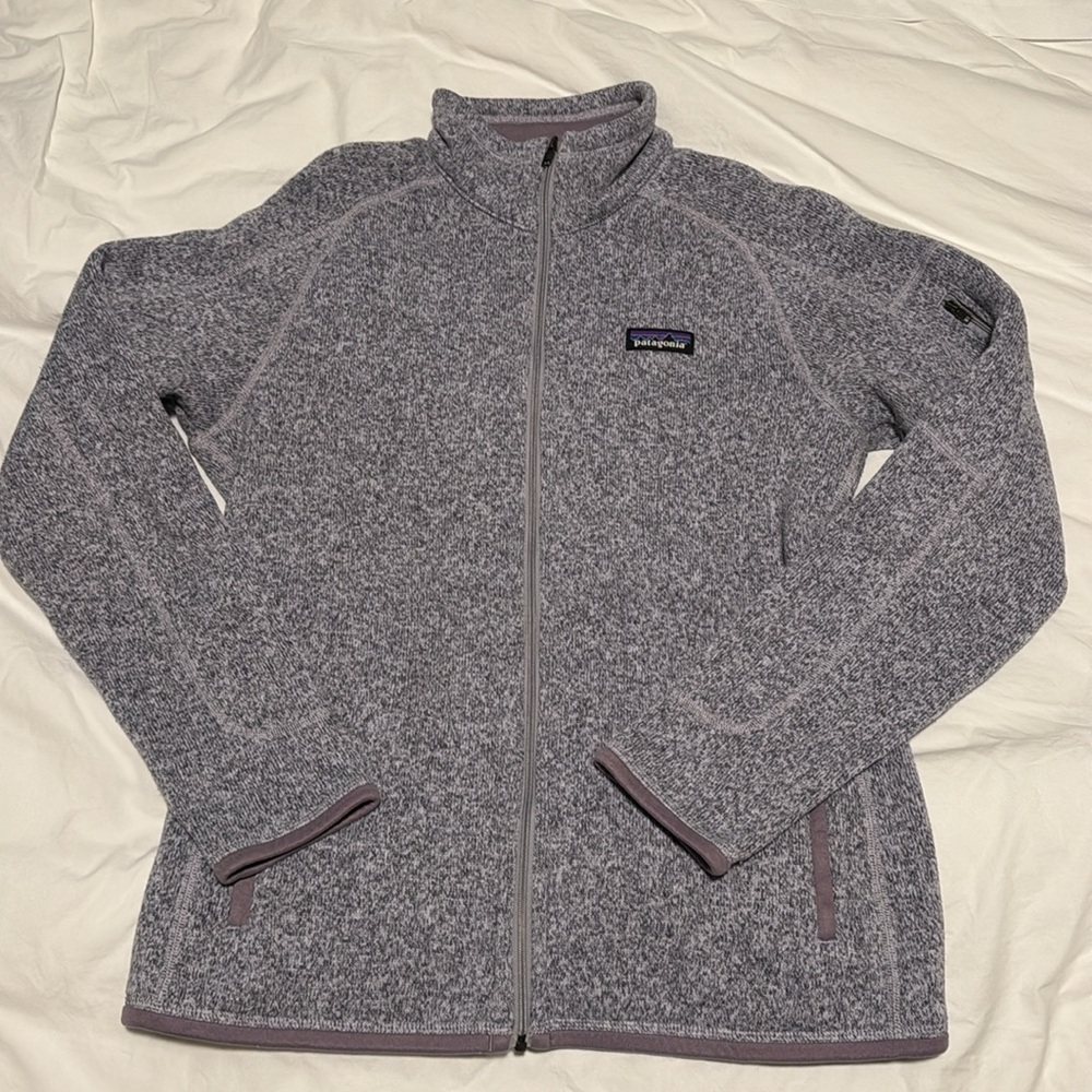 Patagonia full zip fleece jacket size medium light purple